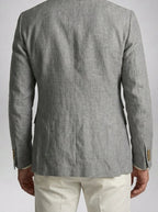 Men's Smart Linen Peak Lapel Double Breasted Blazer
