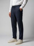 Men's Smart Pinstripe Drawstring Tapered Trousers