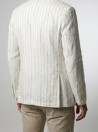 Men's Smart Pinstripe Linen Notch Lapel Blazer
