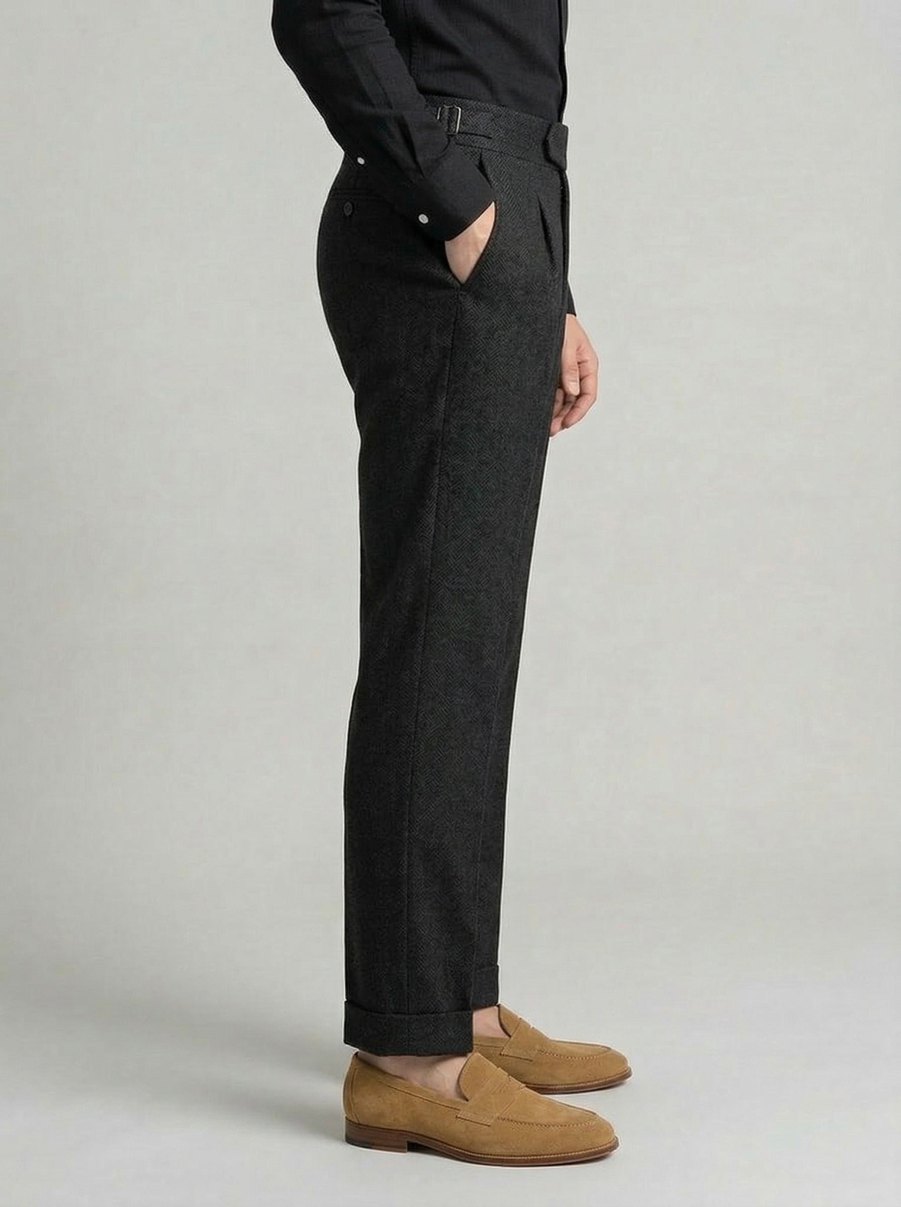 Men's Smart Pleated Tailored Trousers