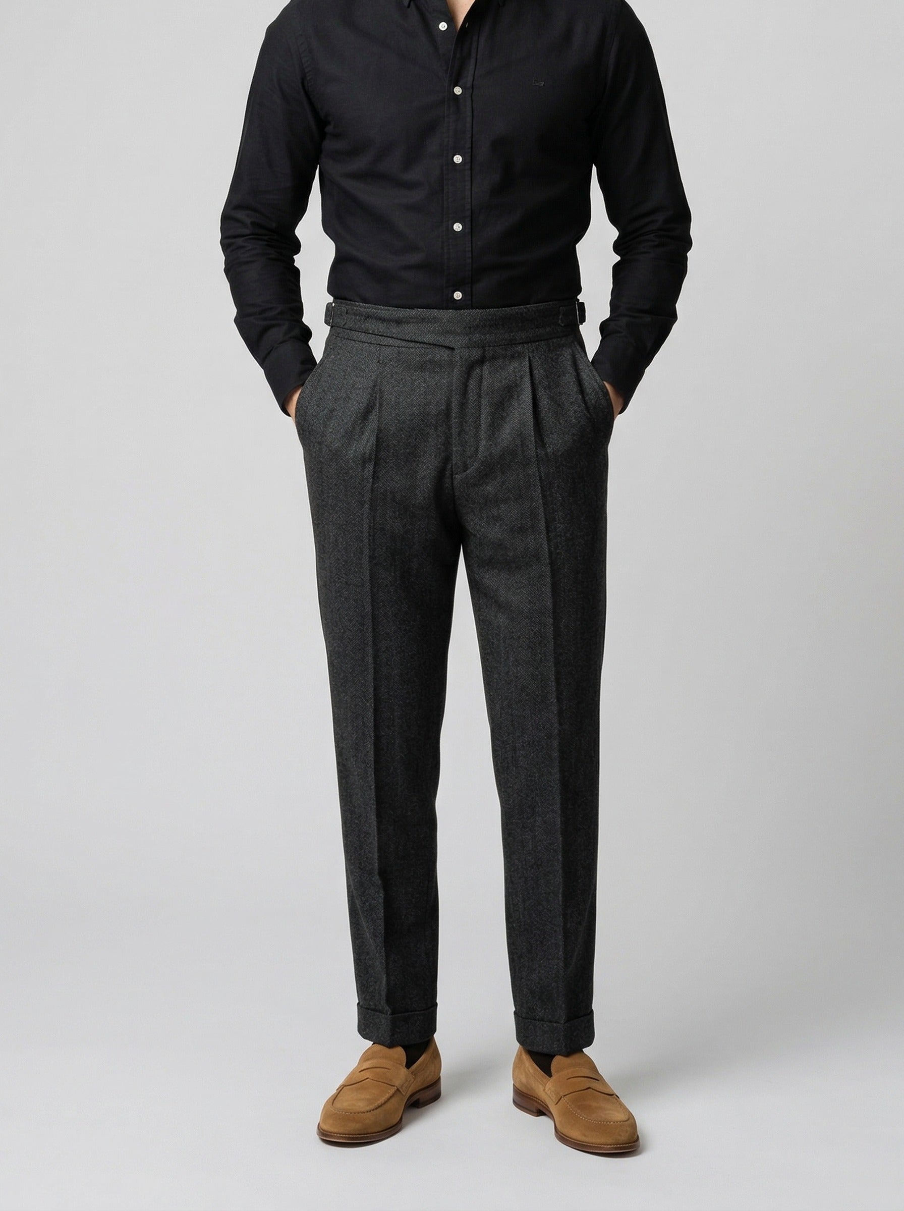 Men's Smart Pleated Tailored Trousers