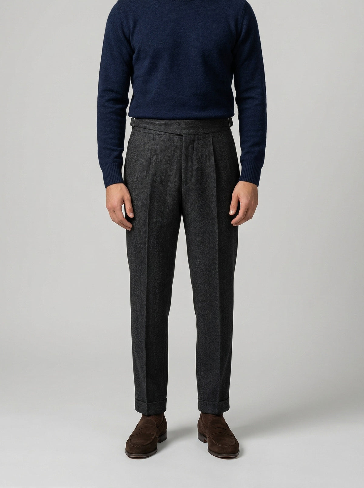 Men's Smart Pleated Tailored Trousers