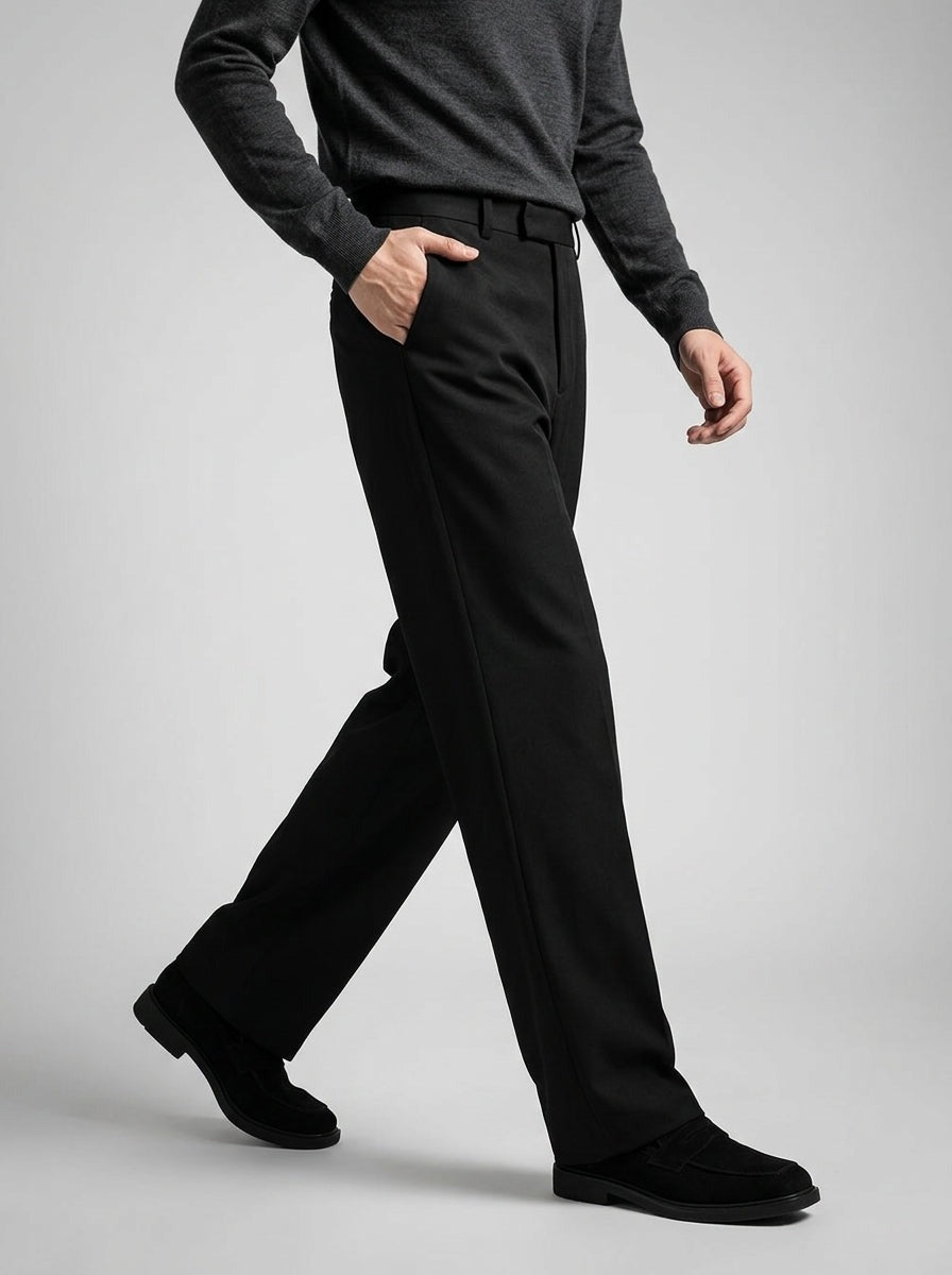 Men's Smart Pleated Wide Leg Suit Trousers