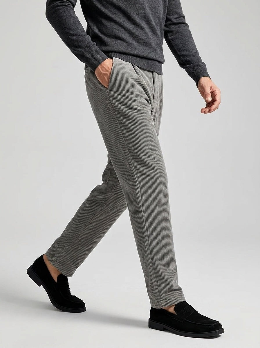 Men's Smart Ribbed Corduroy Straight Leg Trousers