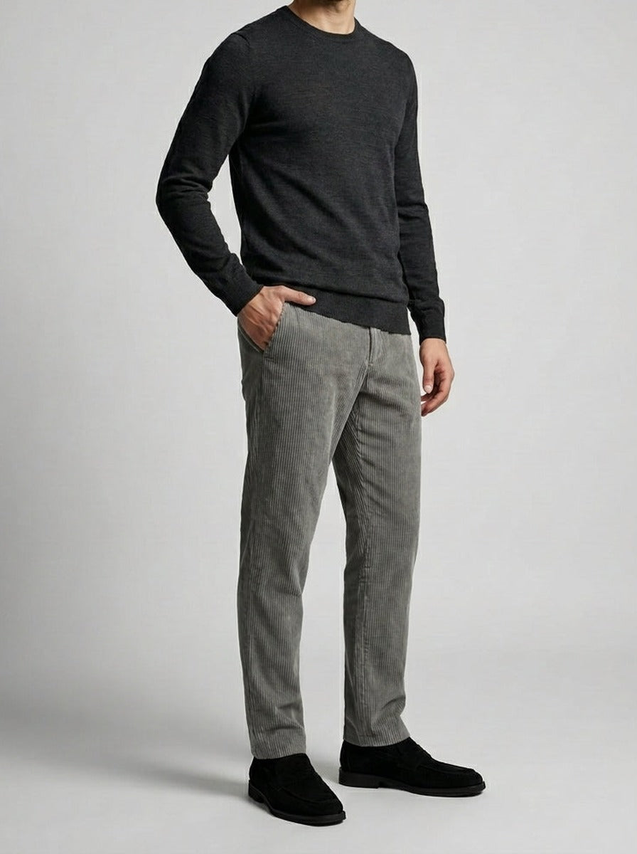 Men's Smart Ribbed Corduroy Straight Leg Trousers