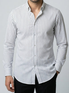 White/Navy Stripe