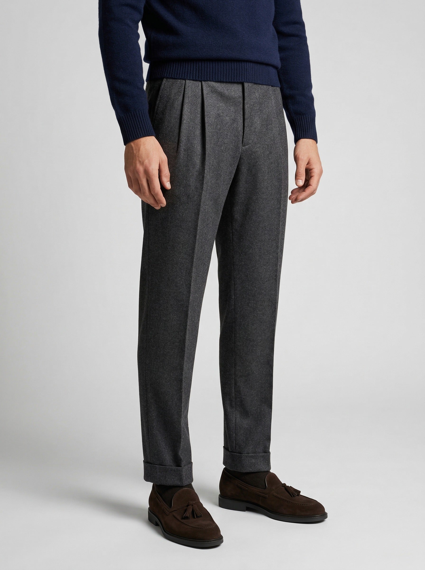 Men's Smart Tapered Tailored Trousers