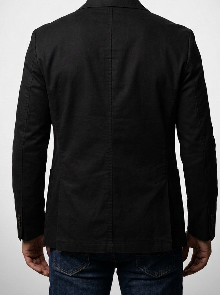 Men's Smart Unlined Cotton Blazer with Patch Pockets
