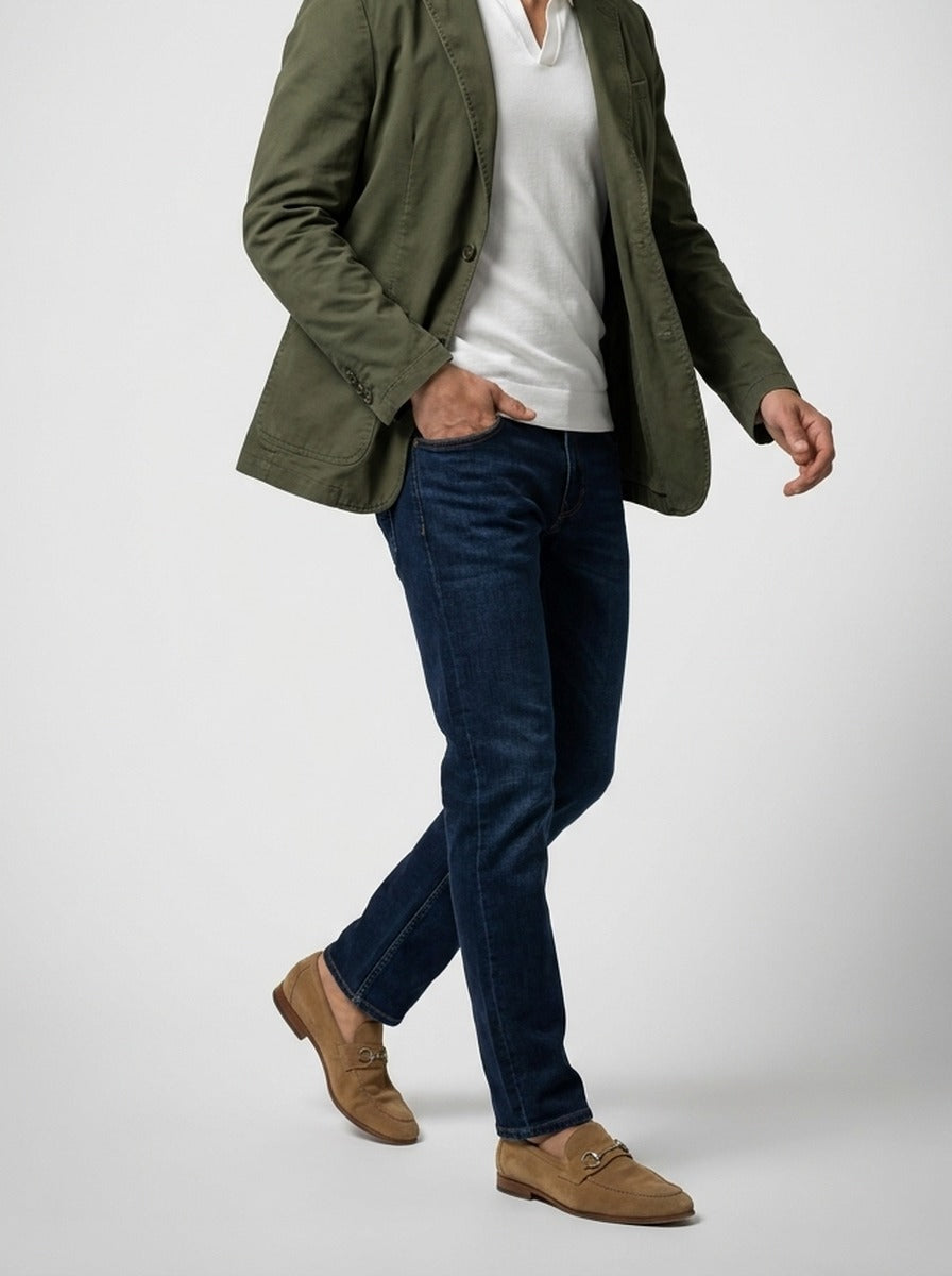 Men's Smart Unlined Cotton Blazer with Patch Pockets