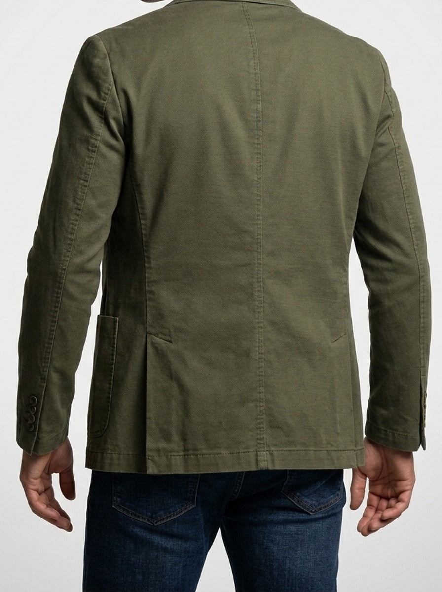 Men's Smart Unlined Cotton Blazer with Patch Pockets