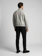 Men's Snap Button Ribbed Collar Varsity Jacket
