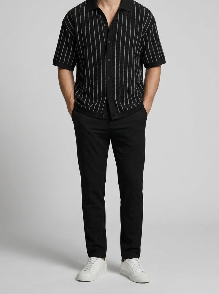 Men's Striped Knit Two-Piece Set