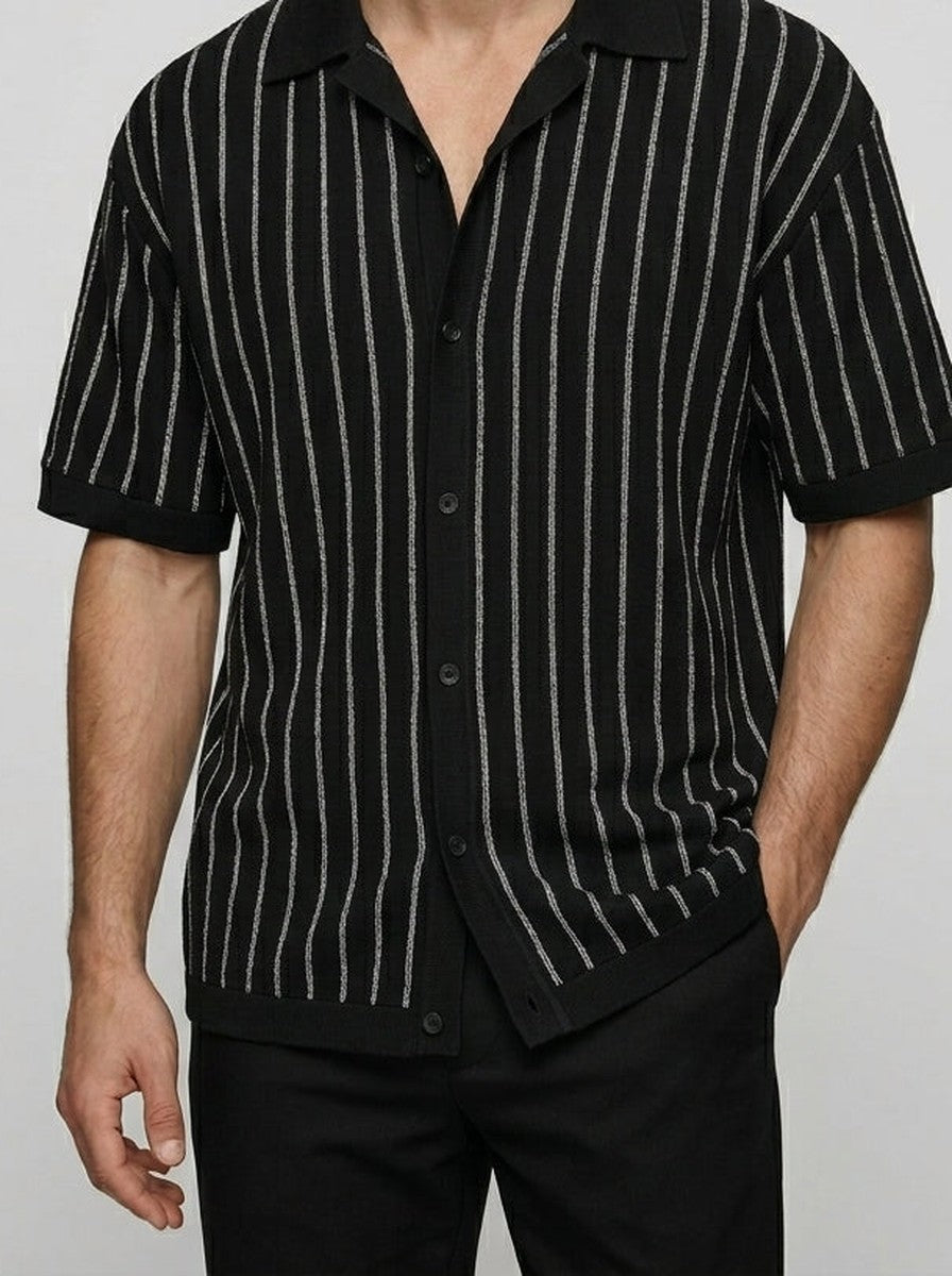 Men's Striped Knit Two-Piece Set