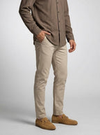 Men's Striped Long Sleeve Point Collar Shirt