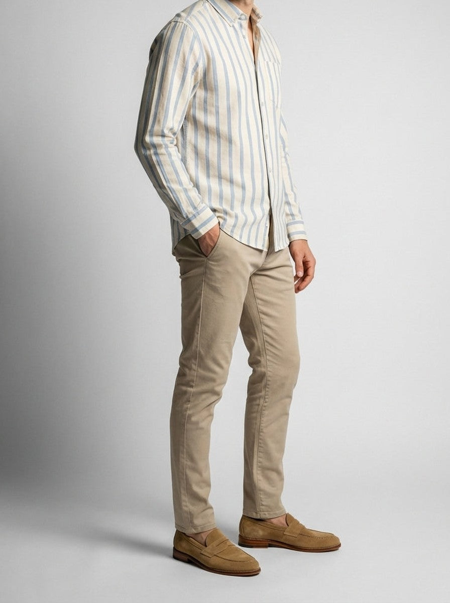 Men's Striped Oxford Button Down Summer Shirt