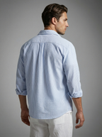 Men's Striped Seersucker Cotton Oversized Shirt