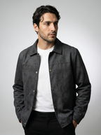 Men's Textured Snap Front Jacket