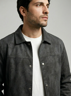 Men's Textured Snap Front Jacket