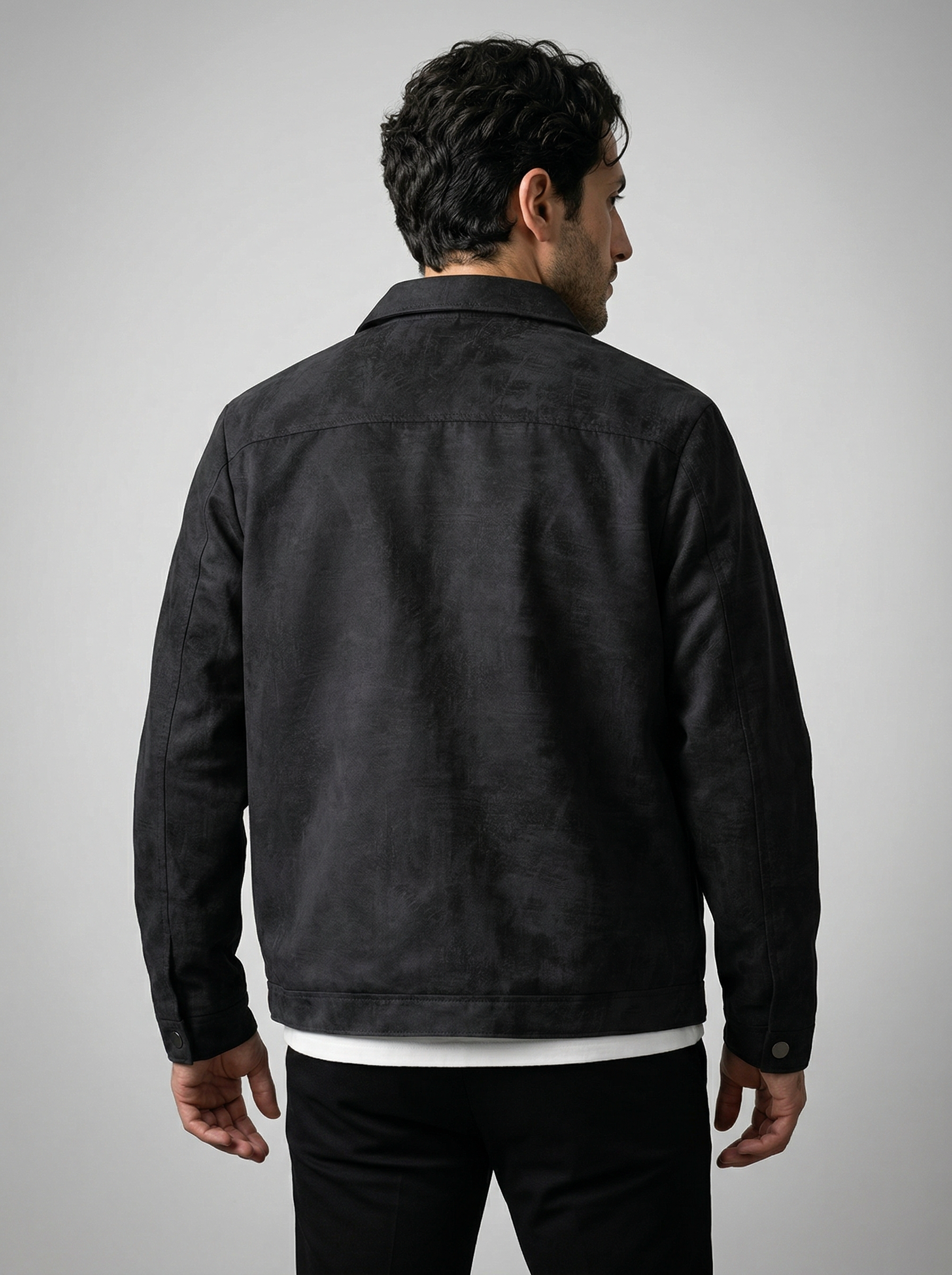 Men's Textured Snap Front Jacket
