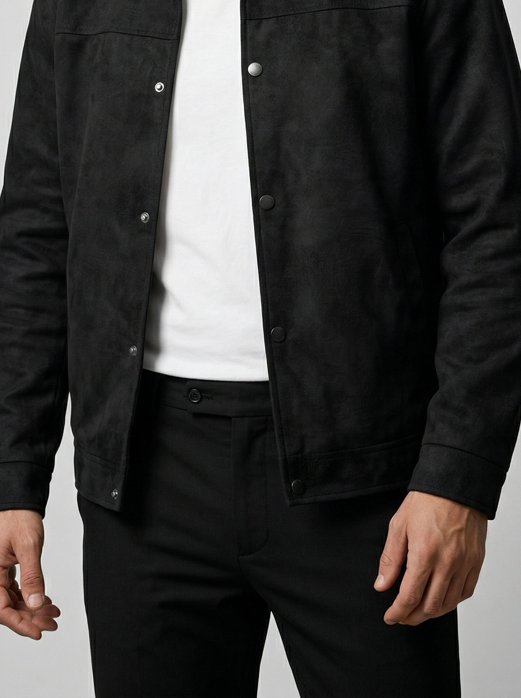 Men's Textured Snap Front Overshirt