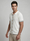Men's Tipped Short Sleeve Knit Polo Shirt