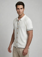 Men's Tipped Short Sleeve Knit Polo Shirt