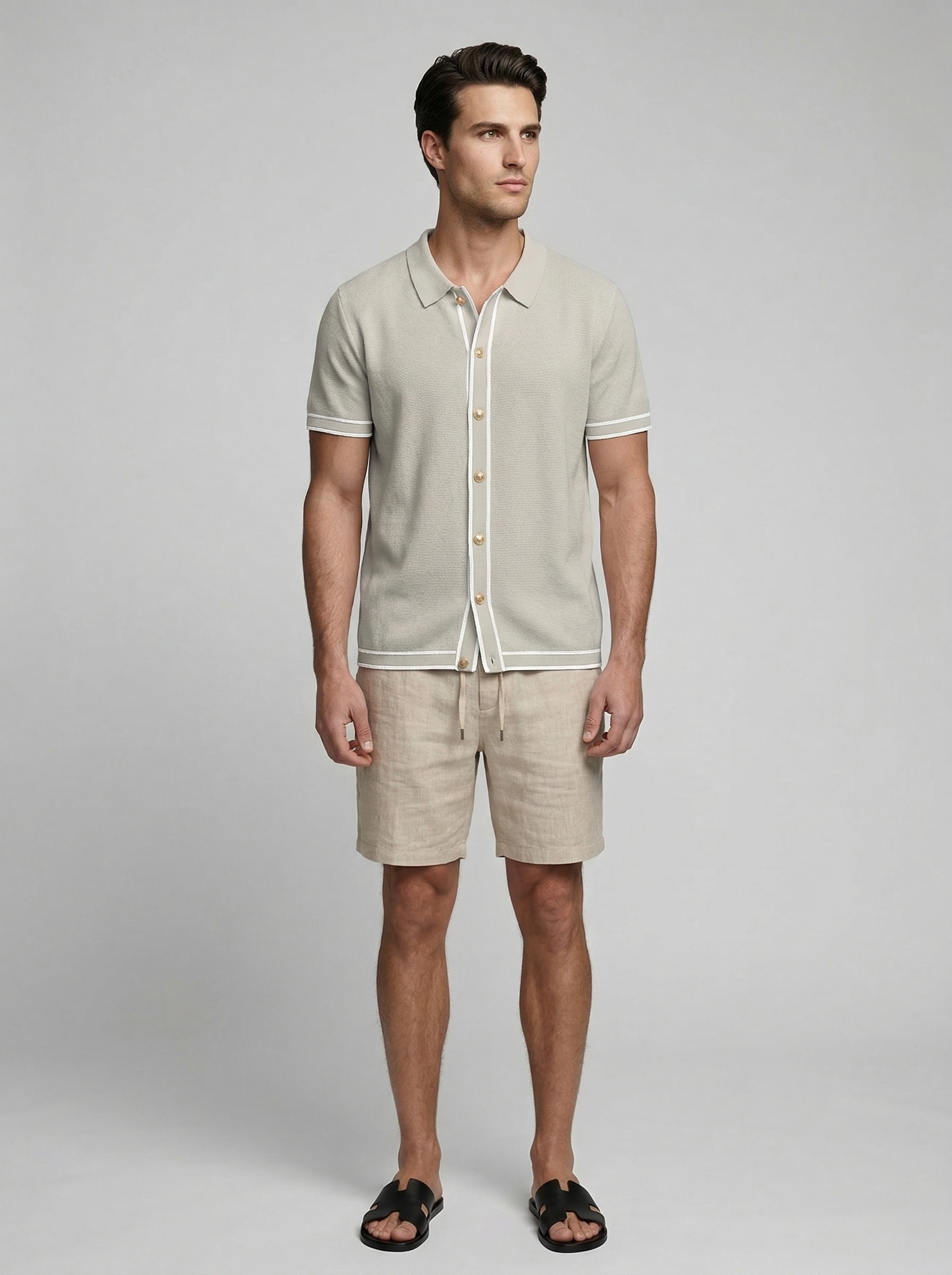 Men's Tipped Short Sleeve Knit Polo Shirt