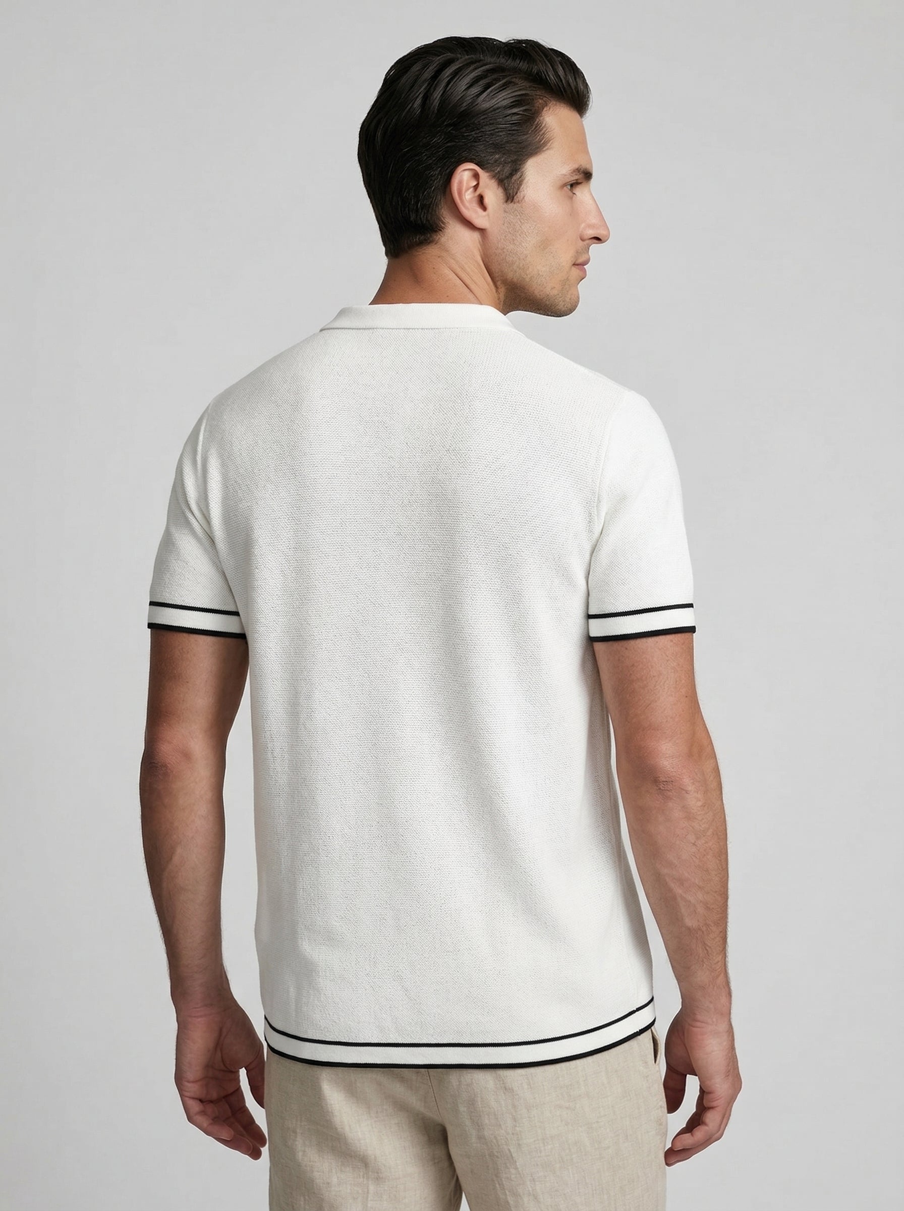 Men's Tipped Short Sleeve Knit Polo Shirt