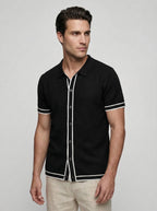 Men's Tipped Short Sleeve Knit Polo Shirt