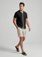 Men's Tipped Short Sleeve Knit Polo Shirt