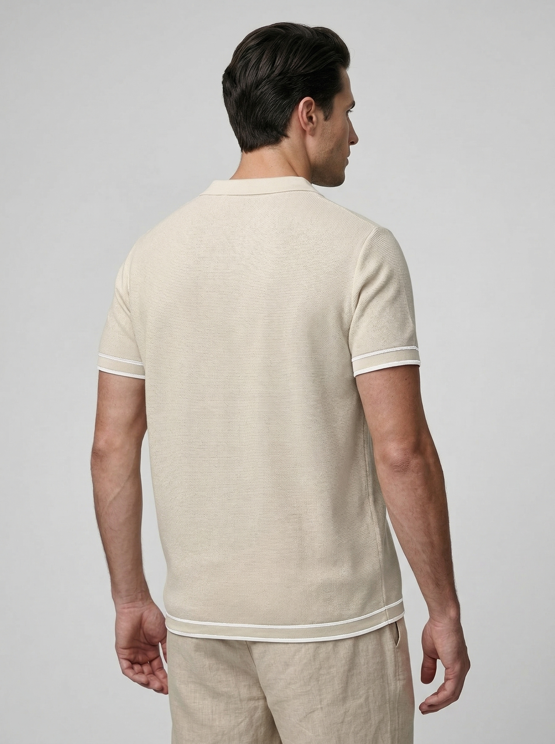 Men's Tipped Short Sleeve Knit Polo Shirt