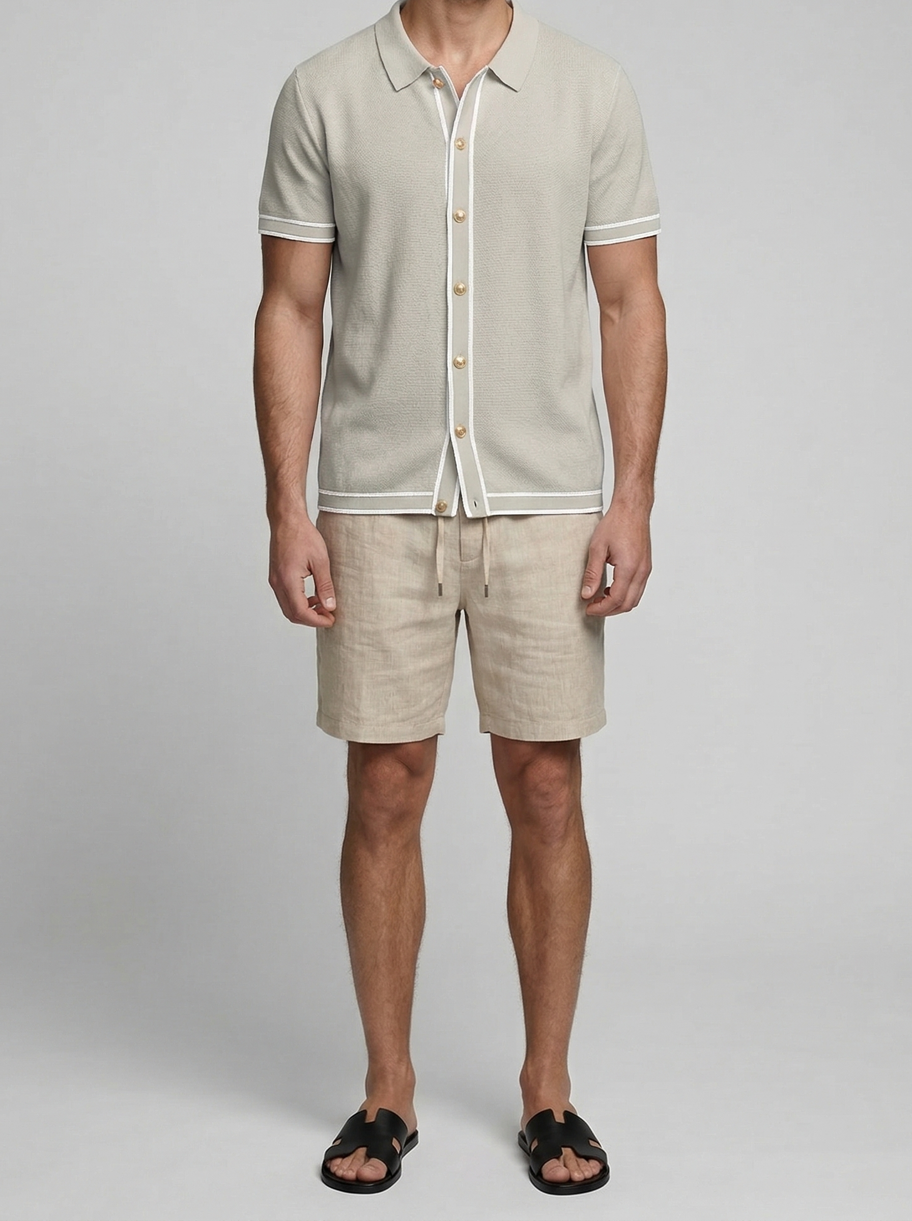 Men's Tipped Short Sleeve Knit Summer Polo Shirt
