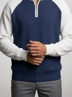 Men's Waffle Knit Quarter Zip Jumper