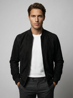 Men's Zip Front Stand Collar Flight Jacket