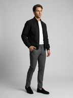 Men's Zip Front Stand Collar Flight Jacket