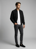Men's Zip Front Stand Collar Flight Jacket