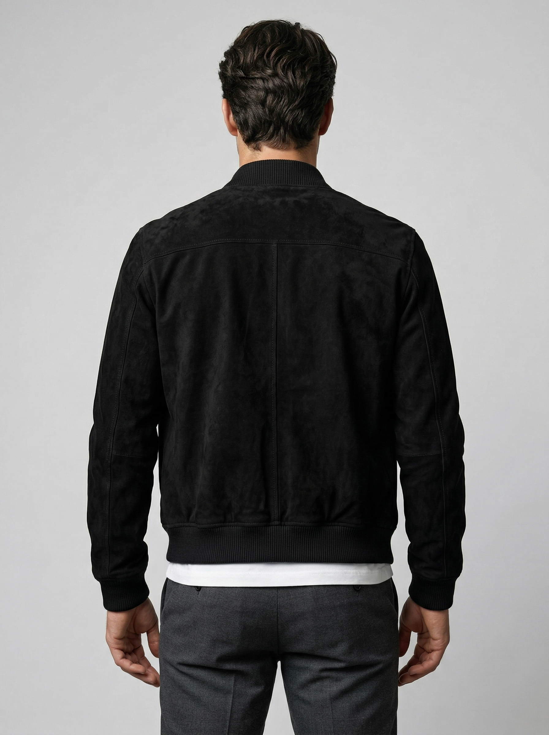 Men's Zip Front Stand Collar Flight Jacket