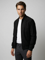 Men's Zip Front Stand Collar Flight Jacket