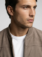 Men's Zip Front Stand Collar Flight Jacket