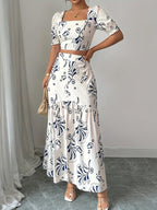 Women’s Botanical Print Two-Piece Set