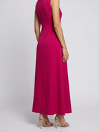 Women's Round Neck Sleeveless A-Line Summer Maxi Dress