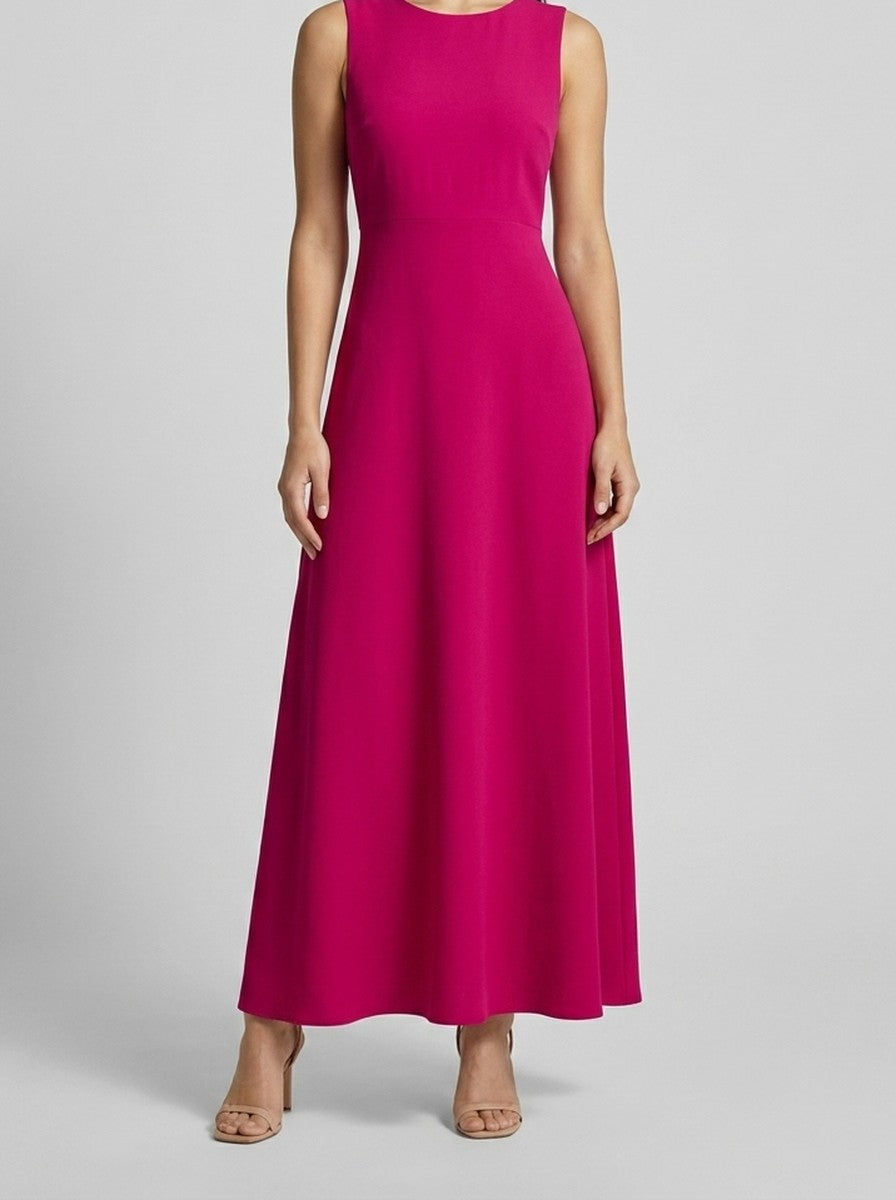 Women's Round Neck Sleeveless A-Line Summer Maxi Dress