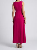 Women's Round Neck Sleeveless A-Line Summer Maxi Dress