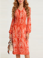 Women’s Tie-Dye Pleated Midi Dress