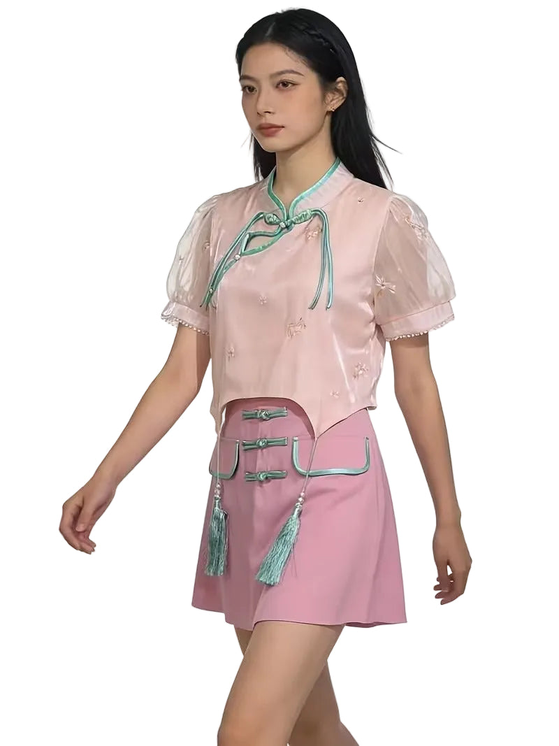 Women’s Two-Piece Set with Contrast Trim