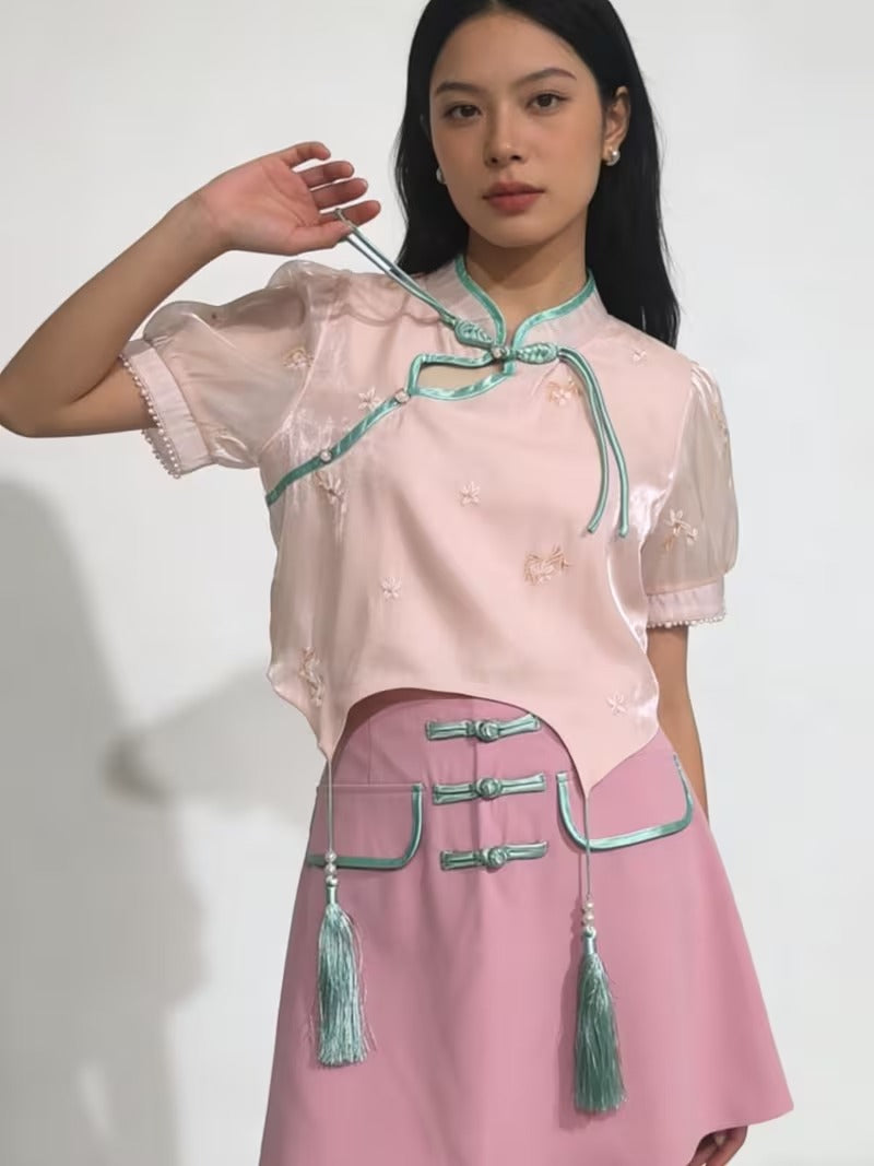 Women’s Two-Piece Set with Contrast Trim