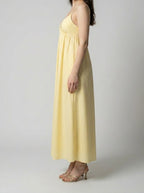 Women's A-Line Maxi Dress with Spaghetti Straps and V-Neck