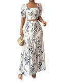 Women’s Botanical Print Two-Piece Set
