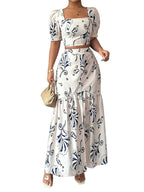 Women’s Botanical Print Two-Piece Set