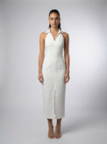 Women's Collared Halter Neck Midi Dress